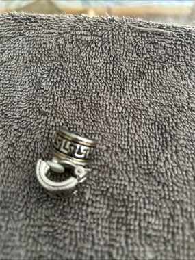 Greek Key Pattern Silver-Tone Hoop and Huggie Earring Set - Silver